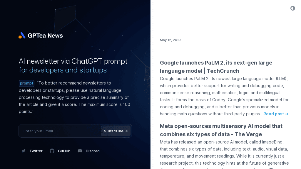 GPTea AI Newsletter Recommendations For Developers Futureen GPTea AI Newsletter Recommendations For Developers Futureen