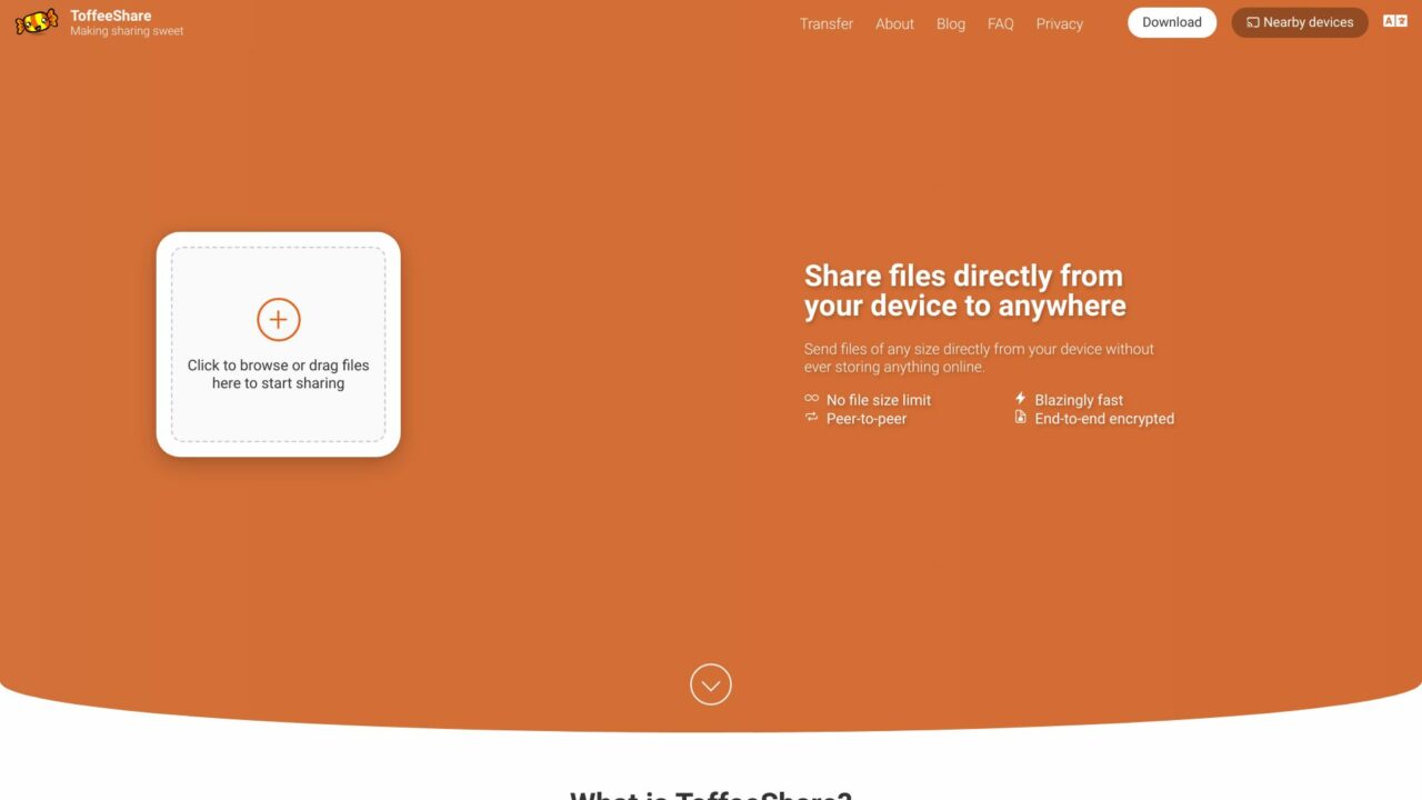 ToffeeShare Fast and Unlimited Private File Sharing Futureen