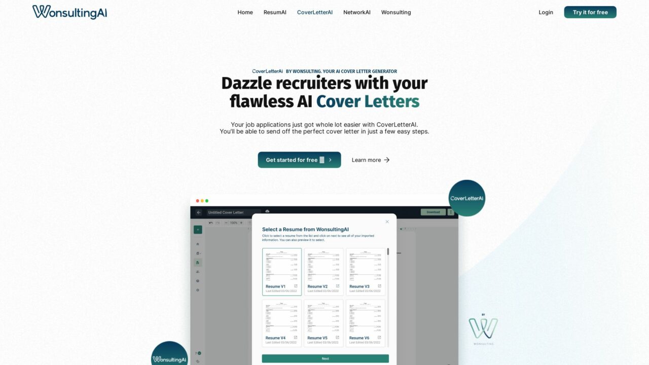 CoverLetterAI by Wonsulting 🤖 Automate Your Cover Letters Futureen
