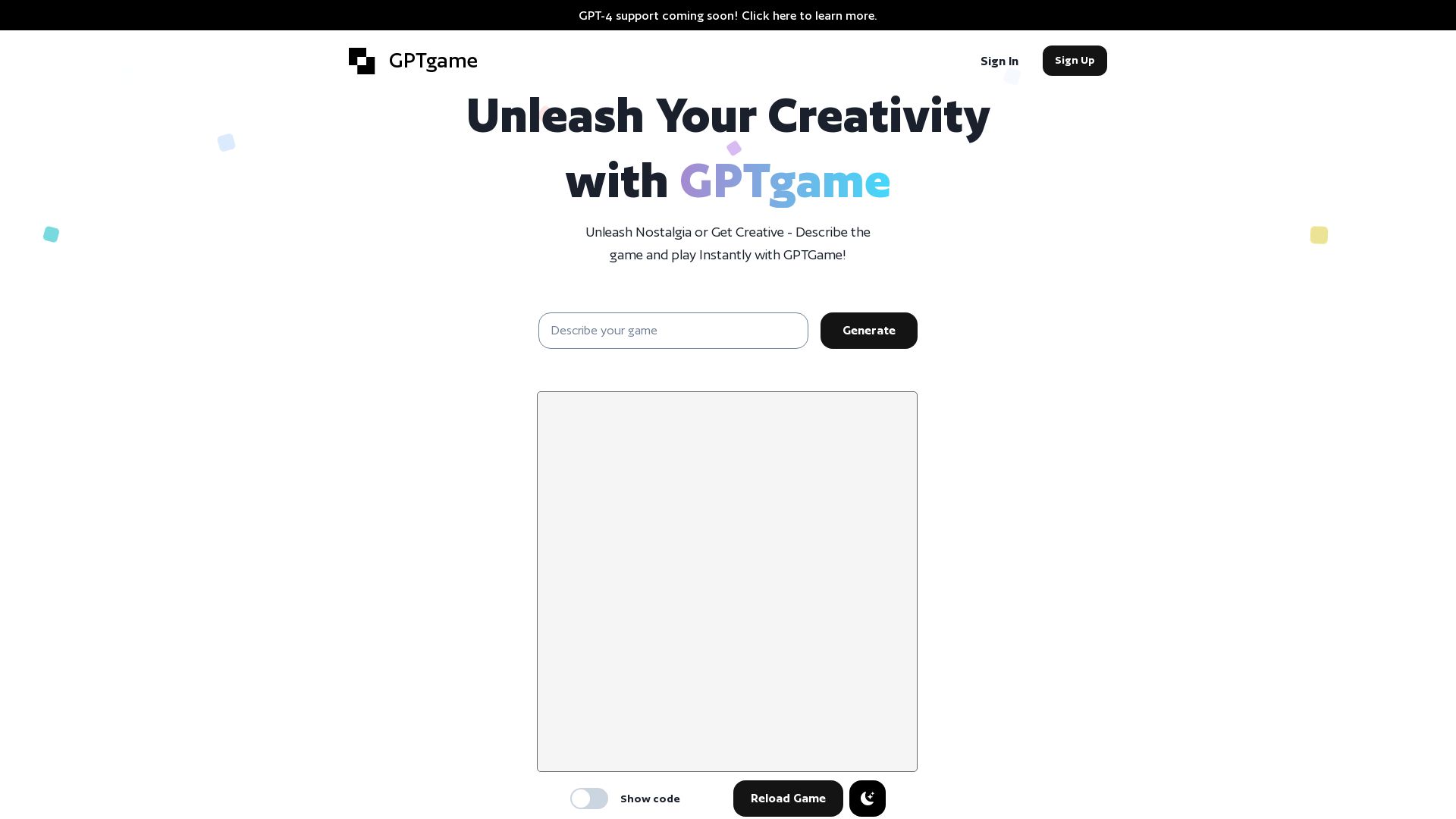 GPTGame Create And Play Instant Games Futureen