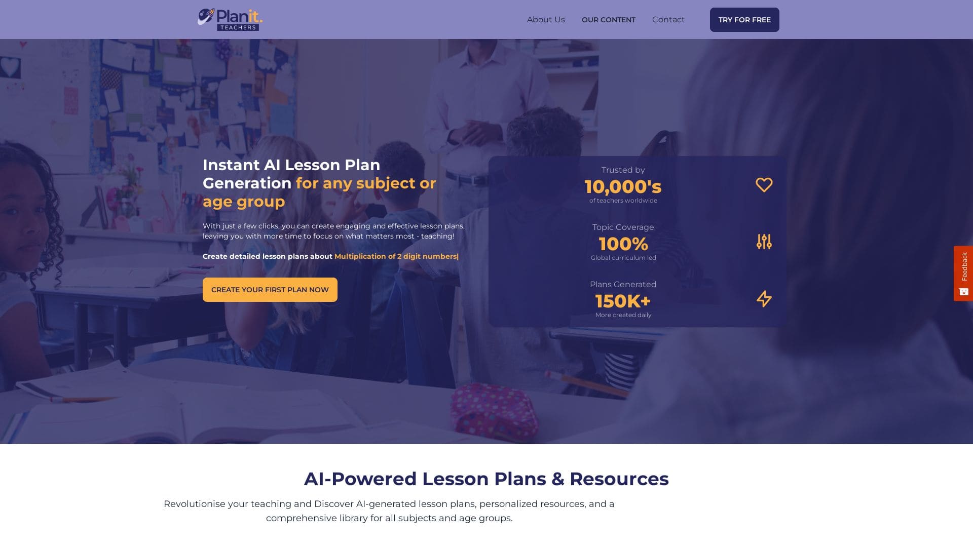 PlanitTeachers 🎯 Revolutionizing Education with AI Lesson Plans | Futureen