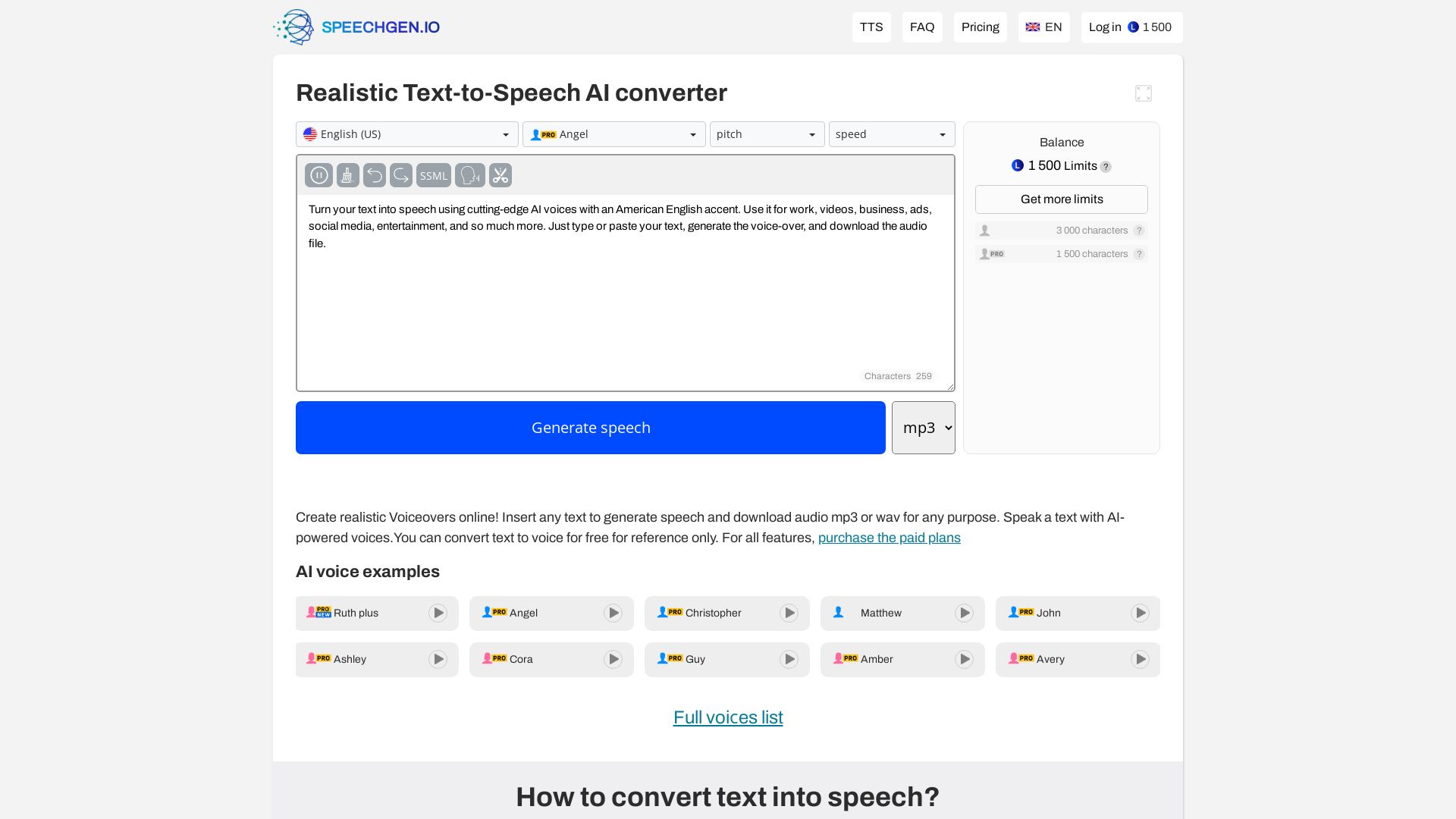 SpeechGen.io ️ Generate Realistic Voiceovers Online! Futureen