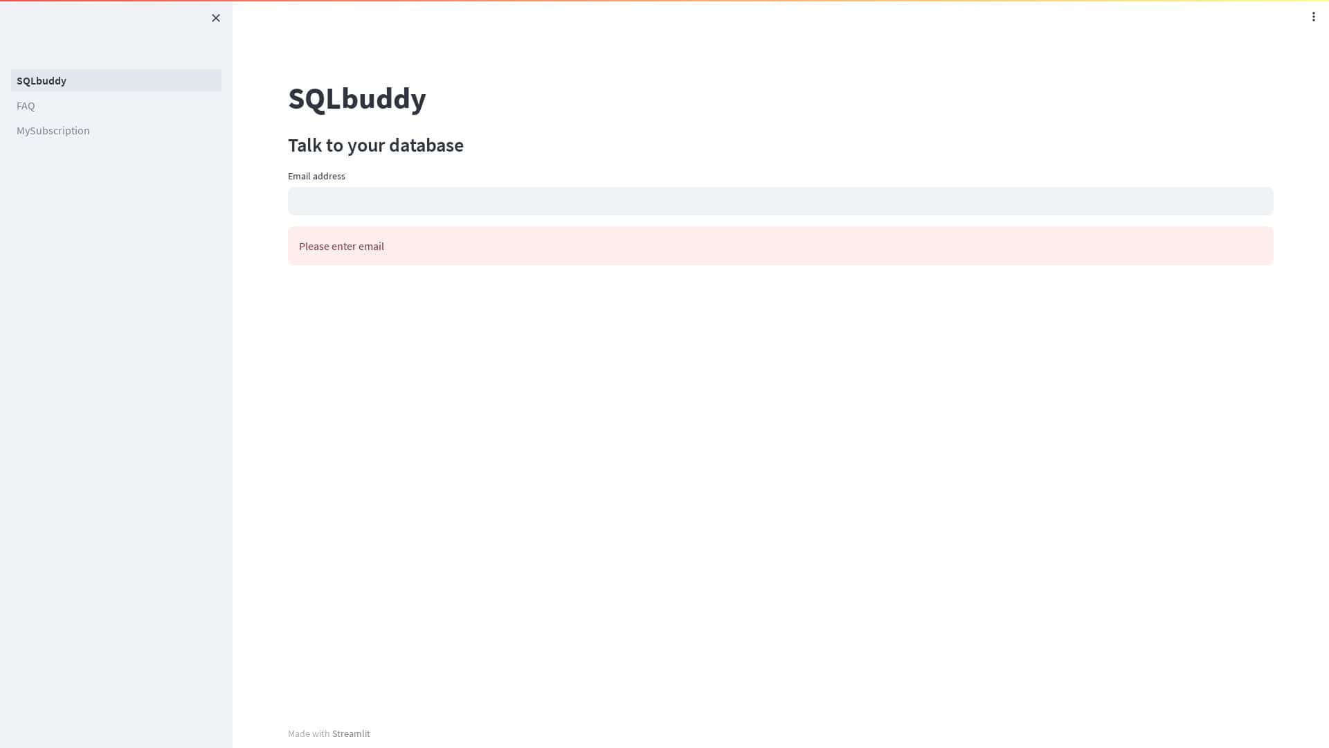 Streamlit create an intuitive sql dashboard for data visualization