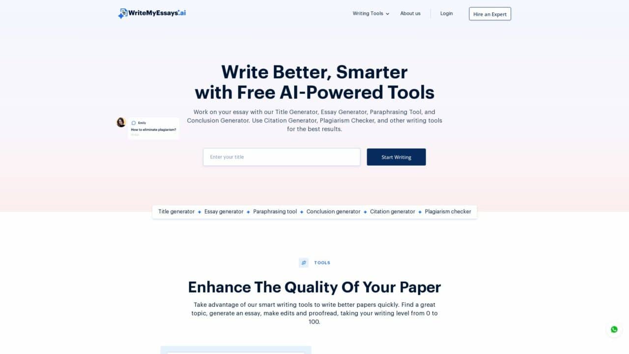 WriteMyEssays.ai 🖊️ Free AIPowered Essay Writing Tools Get Your