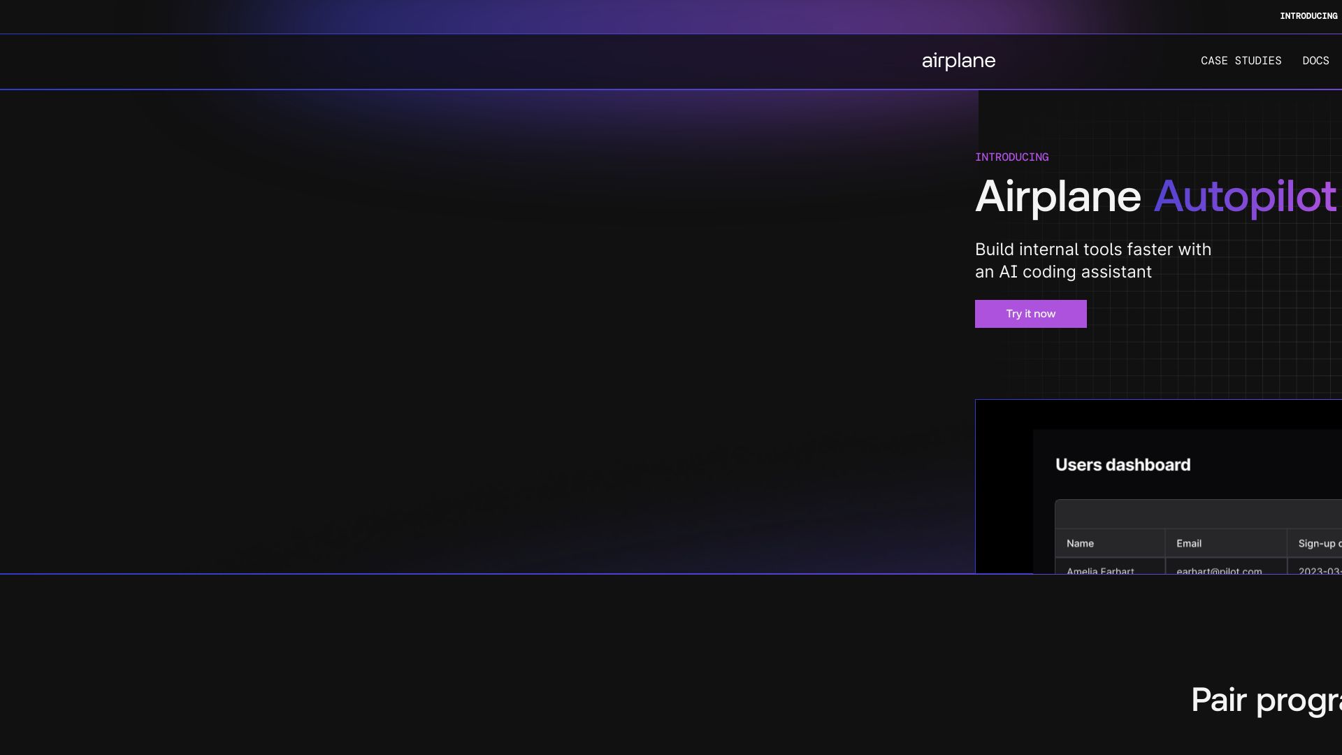 Airplane Autopilot AI Assistant for Internal Tool Creation Futureen