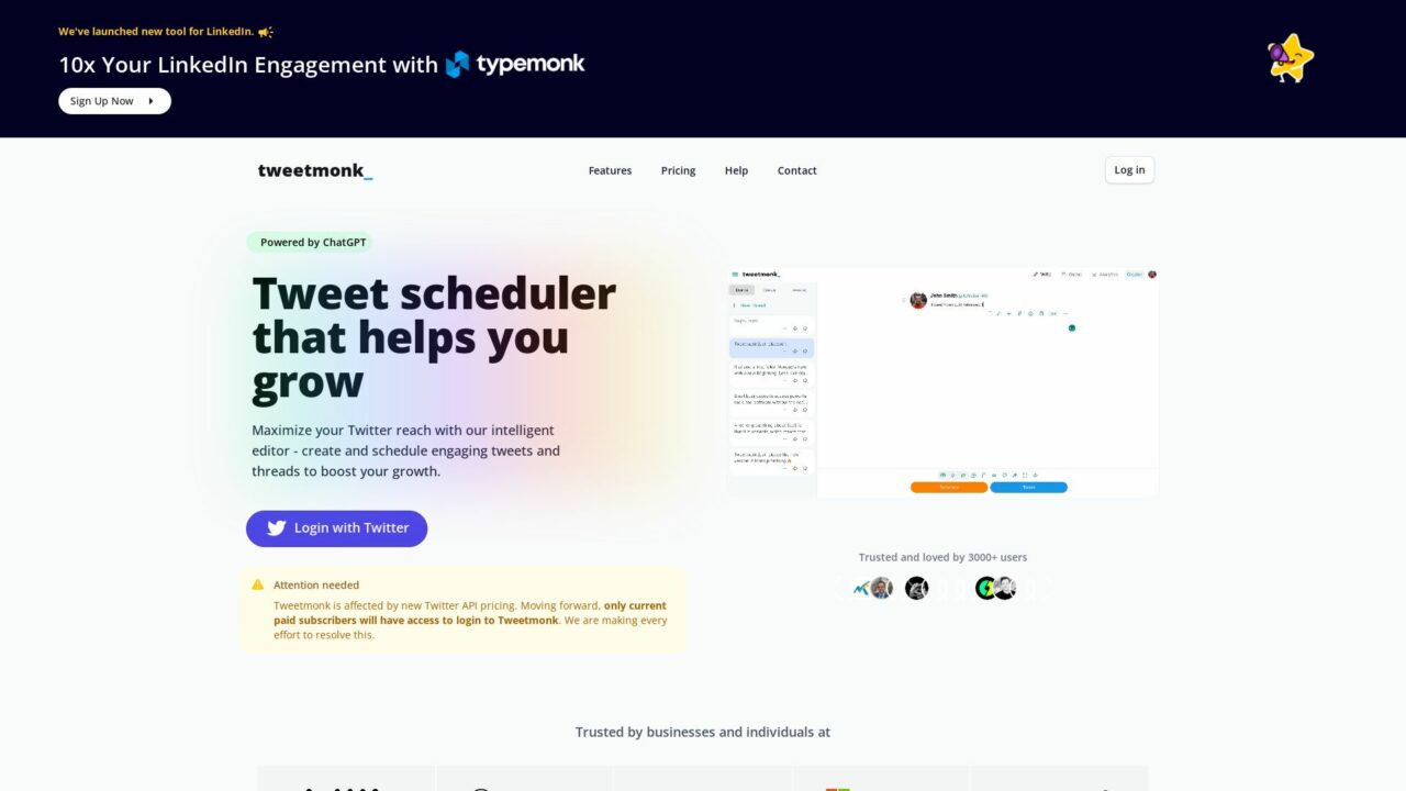 Tweetmonk 🐵 Twitter Thread Maker & Analytics Schedule & Publish with