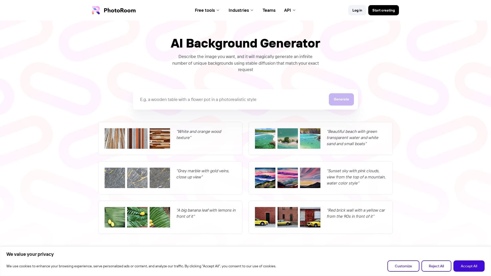 AI Background Generator by PhotoRoom Create Beautiful Backgrounds in