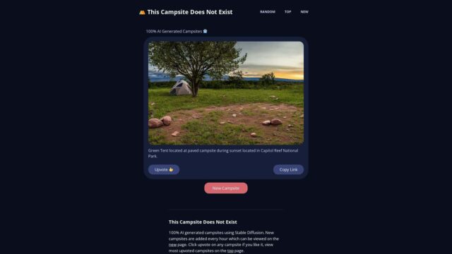 thiscampsitedoesnotexist-AI-Apps-Futureen