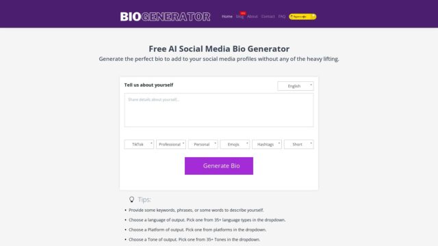 social-media-bio-generator-AI-Tools-by-Futureen