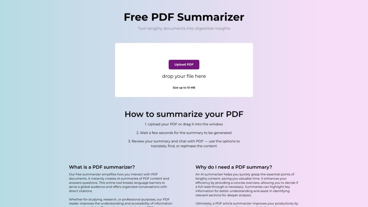 ai-pdf-summarizer-AI-Tool