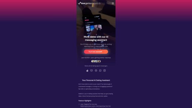 lovegenius-sidekick-New-AI-Tools-by-Futureen