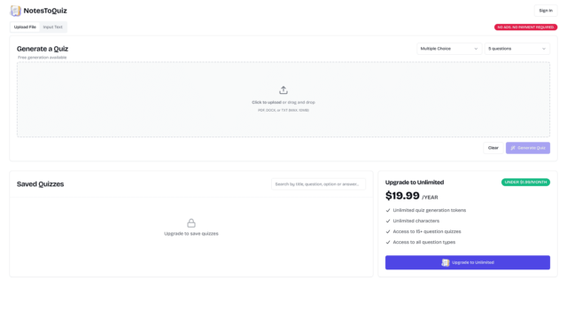 notestoquiz-Latest-AI-Tool