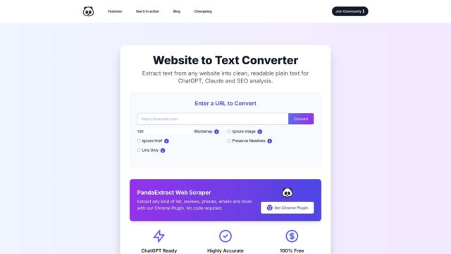 pandaextract-website-to-text-converter-Latest-AI-Tool