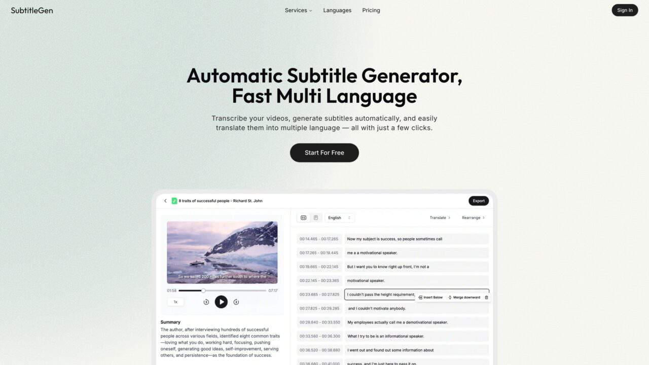 subtitlegen-Latest-AI-Tool